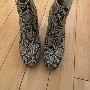 Faux Snake Skin Booties